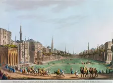 Principal Square in grand Cairo, with Murad Bey's Palace Egypt, 1802. Creator: Thomas Milton