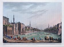 Principal Square in Grand Cairo, with Murad Bey's Palace 1801. Artist: Thomas Milton