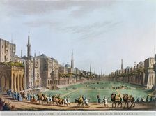 Principal Square in grand Cairo, with Murad Bey's Palace Egypt, 1802. Artist: Thomas Milton