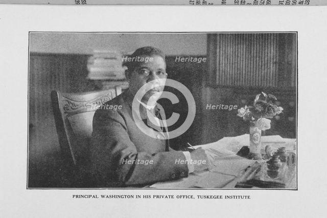 Principal Washington in his private office, Tuskegee Institute, 1923. Creator: Unknown.
