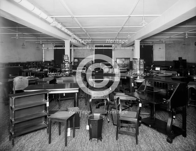 Pringle Furniture [Co. showroom with tables and miscellaneous furniture, Detroit, Mich.], c1910-1920 Creator: William H. Jackson.