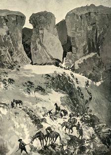 Prinsloo's Commando Retreating to the Brandwater Basin after the Fight at Retief's Nek 1901. Creator: MFR
