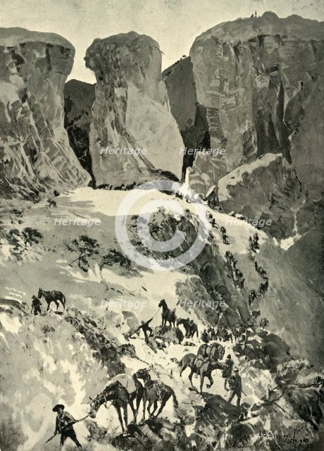 'Prinsloo's Commando Retreating to the Brandwater Basin after the Fight at Retief's Nek', 1901. Creator: MFR.