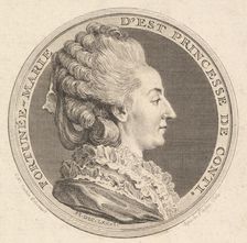 Print of a Portrait Medal of Fortunée-Marie d'Est, Princesse de Conti, 1781. Creator: Augustin de Saint-Aubin