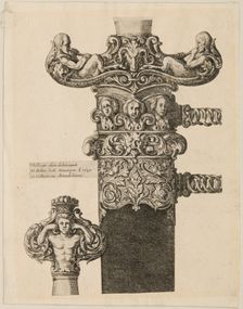 Print of Designs for a Pommel, Quillons, and Locket, 1645. Creator: Wenceslaus Hollar