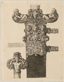 Print of Designs for a Pommel, Quillons, and Locket, 1645. Creator: Wenceslaus Hollar