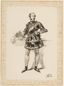 Print of William 2nd Earl of Craven in Costume Worn at Eglinton Tournament 1839. Creator: Unknown
