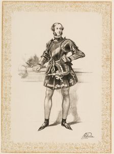 Print of William 2nd Earl of Craven in Costume Worn at Eglinton Tournament 1839. Creator: Unknown
