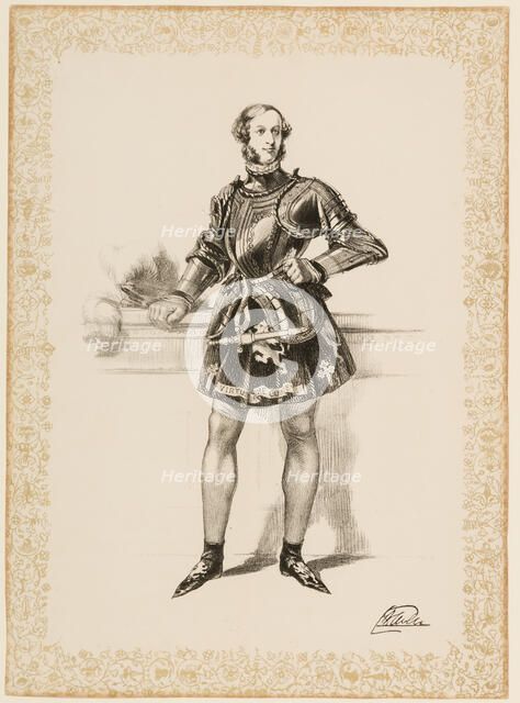 Print of William 2nd Earl of Craven in Costume Worn at Eglinton Tournament 1839. Creator: Unknown.