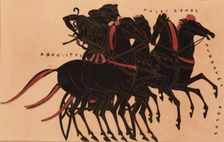 Print of the Decoration on a Greek Amphora, showing Aphrodite driving Poseidon in a Chariot, c1858. Creator: P Bineteau