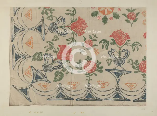 Printed Textile, 1935/1942. Creator: Edward Kibbee.