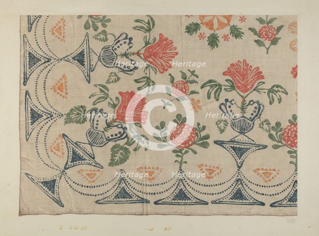 Printed Textile, 1935/1942. Creator: Edward Kibbee.