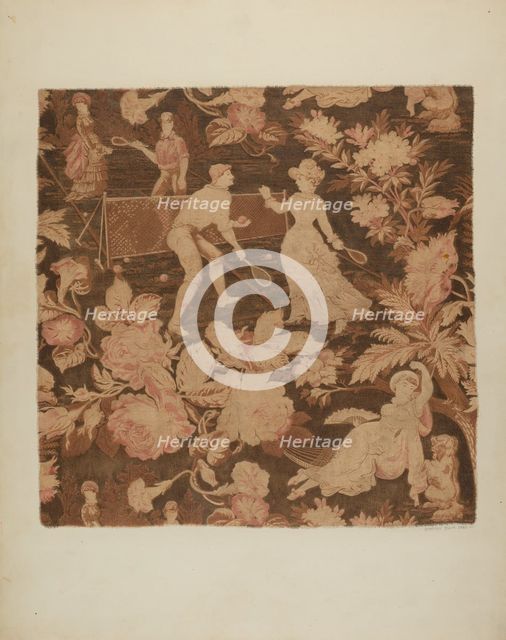 Printed Textile, 1940. Creator: Dorothy Dwin.