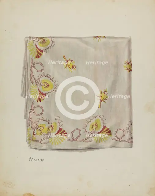 Printed Textile, c. 1940. Creator: Joseph Lubrano.