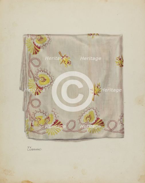 Printed Textile, c. 1940. Creator: Joseph Lubrano.