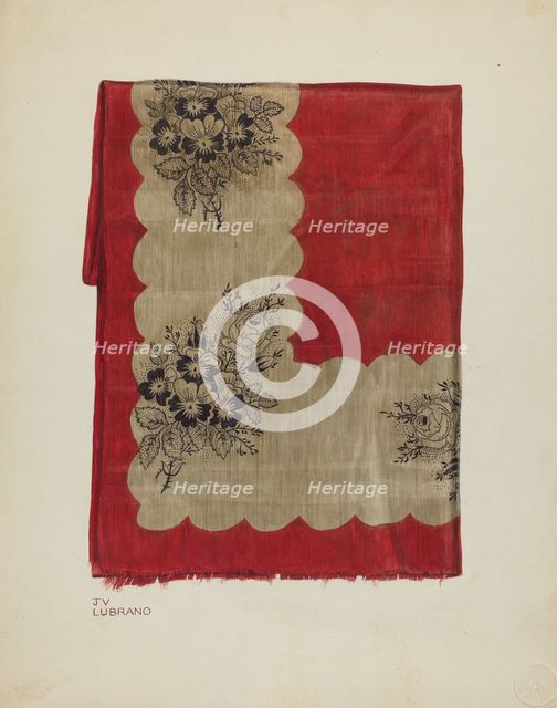 Printed Textile, c. 1940. Creator: Joseph Lubrano.