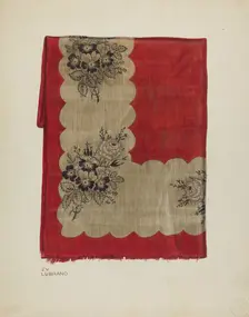 Printed Textile, c. 1940. Creator: Joseph Lubrano