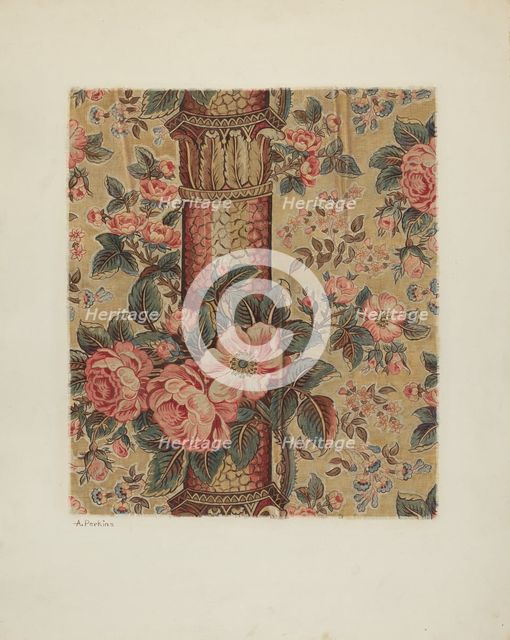 Printed Textile, c. 1941. Creator: Arlene Perkins.