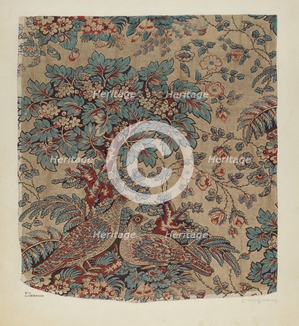 Printed Textile, c. 1941. Creator: Joseph Lubrano.