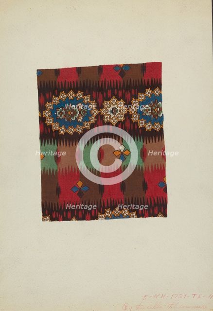 Printed Textile, c. 1938. Creator: Lucille Lacoursiere.