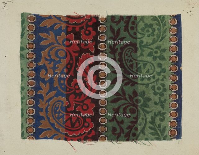 Printed Textile, c. 1938. Creator: Lucille Lacoursiere.