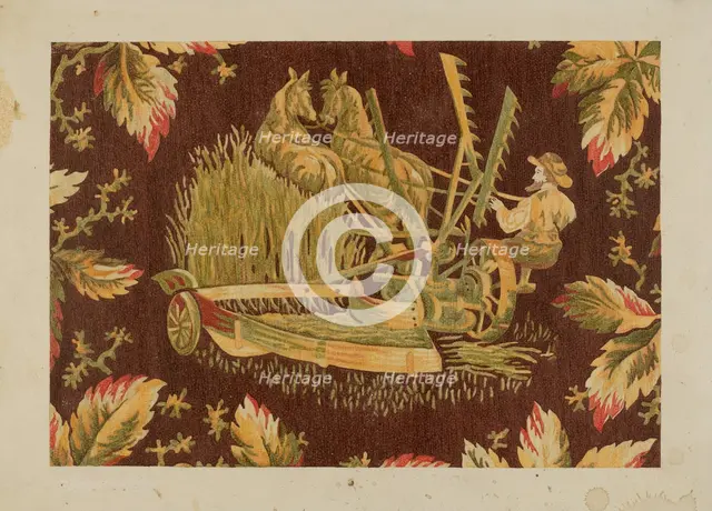 Printed Textile, c. 1938. Creator: Pearl Gibbo.