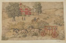 Printed Textile: Genre Scene, c. 1939. Creator: Michael Trekur