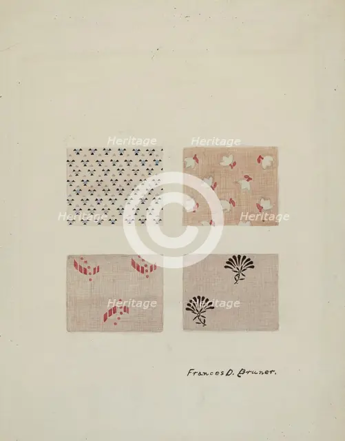 Printed Textiles, 1935/1942. Creator: Francis Bruner.