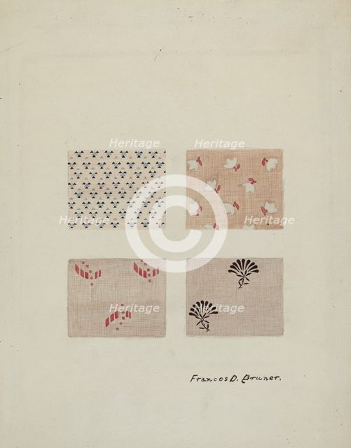 Printed Textiles, 1935/1942. Creator: Francis Bruner.