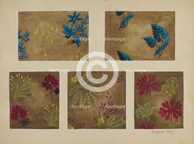 Printed Textiles, c. 1936. Creator: Suzanne Roy.