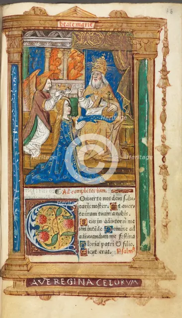 Printed Book of Hours (Use of Rome): fol. 45r, Coronation of the Virgin, 1510. Creator: Guillaume Le Rouge (French, Paris, active 1493-1517).