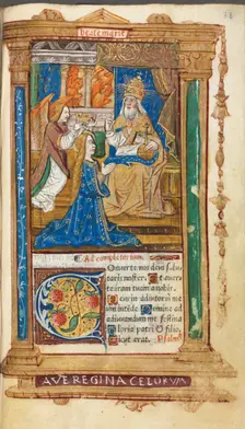 Printed Book of Hours (Use of Rome): fol. 45r, Coronation of the Virgin, 1510. Creator: Guillaume Le Rouge (French, Paris, active 1493-1517)