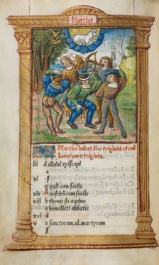 Printed Book of Hours (Use of Rome): fol. 4v, March calendar illustration, 1510. Creator: Guillaume Le Rouge (French, Paris, active 1493-1517)