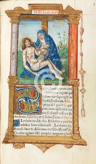 Printed Book of Hours (Use of Rome): fol. 53r, Pieta, 1510. Creator: Guillaume Le Rouge (French, Paris, active 1493-1517).