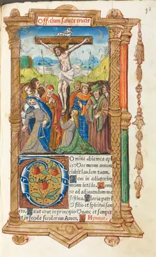 Printed Book of Hours (Use of Rome): fol. 55r, The Crucifixion, 1510. Creator: Guillaume Le Rouge (French, Paris, active 1493-1517)