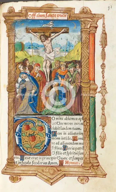 Printed Book of Hours (Use of Rome): fol. 55r, The Crucifixion, 1510. Creator: Guillaume Le Rouge (French, Paris, active 1493-1517).