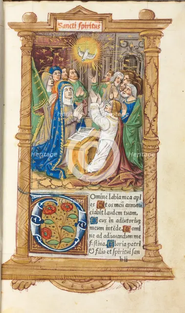 Printed Book of Hours (Use of Rome): fol. 58r, Pentecost, 1510. Creator: Guillaume Le Rouge (French, Paris, active 1493-1517).