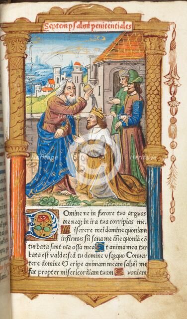 Printed Book of Hours (Use of Rome): fol. 65r, David and Samuel, 1510. Creator: Guillaume Le Rouge (French, Paris, active 1493-1517).