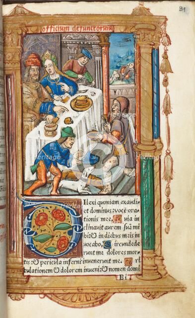 Printed Book of Hours (Use of Rome): fol. 73r, Lazarus, 1510. Creator: Guillaume Le Rouge (French, Paris, active 1493-1517).