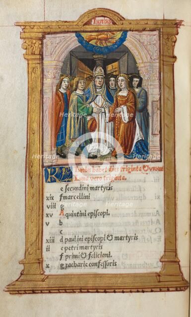 Printed Book of Hours (Use of Rome): fol. 7v, June calendar illustration, 1510. Creator: Guillaume Le Rouge (French, Paris, active 1493-1517).