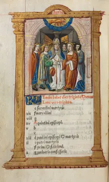 Printed Book of Hours (Use of Rome): fol. 7v, June calendar illustration, 1510. Creator: Guillaume Le Rouge (French, Paris, active 1493-1517)
