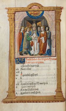 Printed Book of Hours (Use of Rome): fol. 7v, June calendar illustration, 1510. Creator: Guillaume Le Rouge (French, Paris, active 1493-1517)