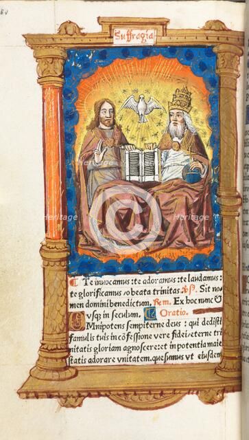 Printed Book of Hours (Use of Rome): fol. 94v, The Trinity, 1510. Creator: Guillaume Le Rouge (French, Paris, active 1493-1517).