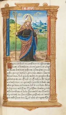 Printed Book of Hours (Use of Rome): fol. 96r, St. Augustine, 1510. Creator: Guillaume Le Rouge (French, Paris, active 1493-1517)