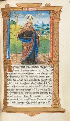 Printed Book of Hours (Use of Rome): fol. 96r, St. Augustine, 1510. Creator: Guillaume Le Rouge (French, Paris, active 1493-1517)