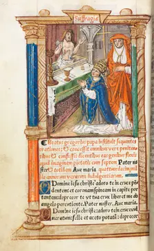 Printed Book of Hours (Use of Rome): fol. 96v, Mass of St. Gregory, 1510. Creator: Guillaume Le Rouge (French, Paris, active 1493-1517)