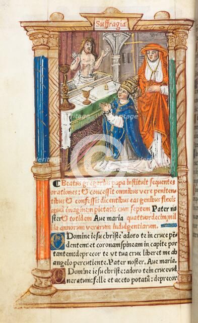 Printed Book of Hours (Use of Rome): fol. 96v, Mass of St. Gregory, 1510. Creator: Guillaume Le Rouge (French, Paris, active 1493-1517).