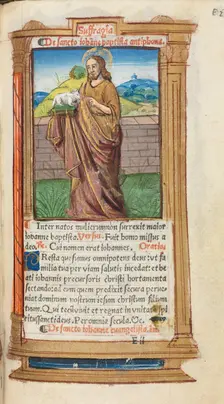 Printed Book of Hours (Use of Rome): fol. 98r, St. John the Baptist, 1510. Creator: Guillaume Le Rouge (French, Paris, active 1493-1517)