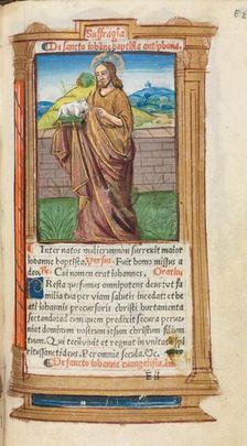 Printed Book of Hours (Use of Rome): fol. 98r, St. John the Baptist, 1510. Creator: Guillaume Le Rouge (French, Paris, active 1493-1517)