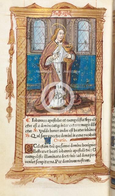 Printed Book of Hours (Use of Rome): fol. 98v, St. John the Evangelist, 1510. Creator: Guillaume Le Rouge (French, Paris, active 1493-1517).